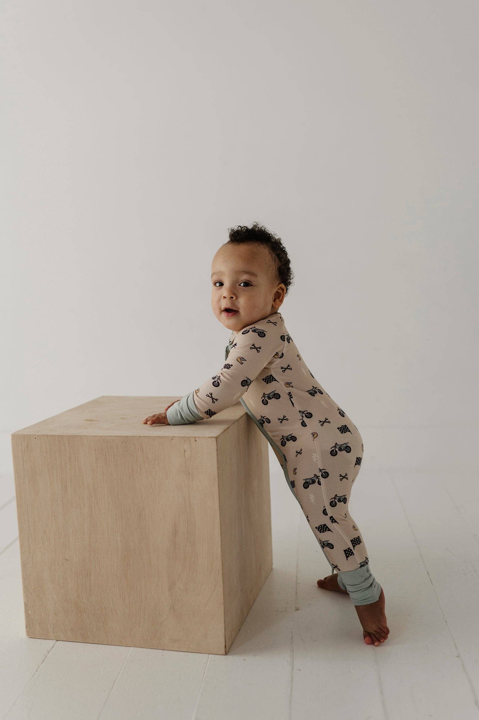 Babysprouts Long Sleeve Zip Romper - Multiple styles