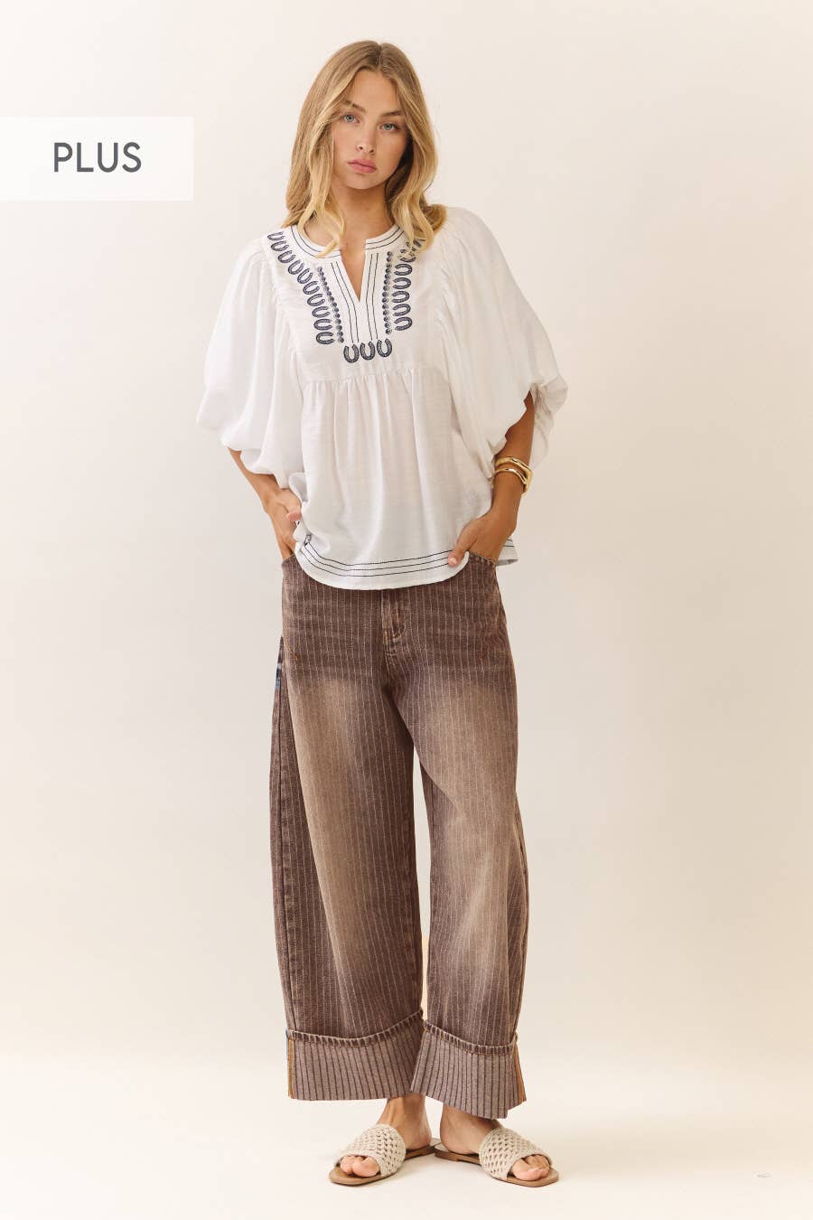 Plus The Striped Barrel Carpenter Culottes Pants
