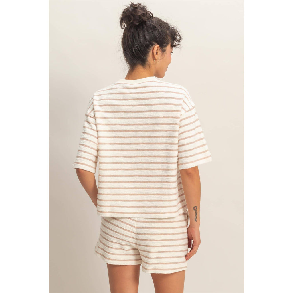 Striped Loop Terry Wide-Leg SET