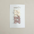 Piggy Ribbon Hair Bow Clips - Set of 4