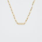 24K Gold Mama Paperclip Pendant Necklace