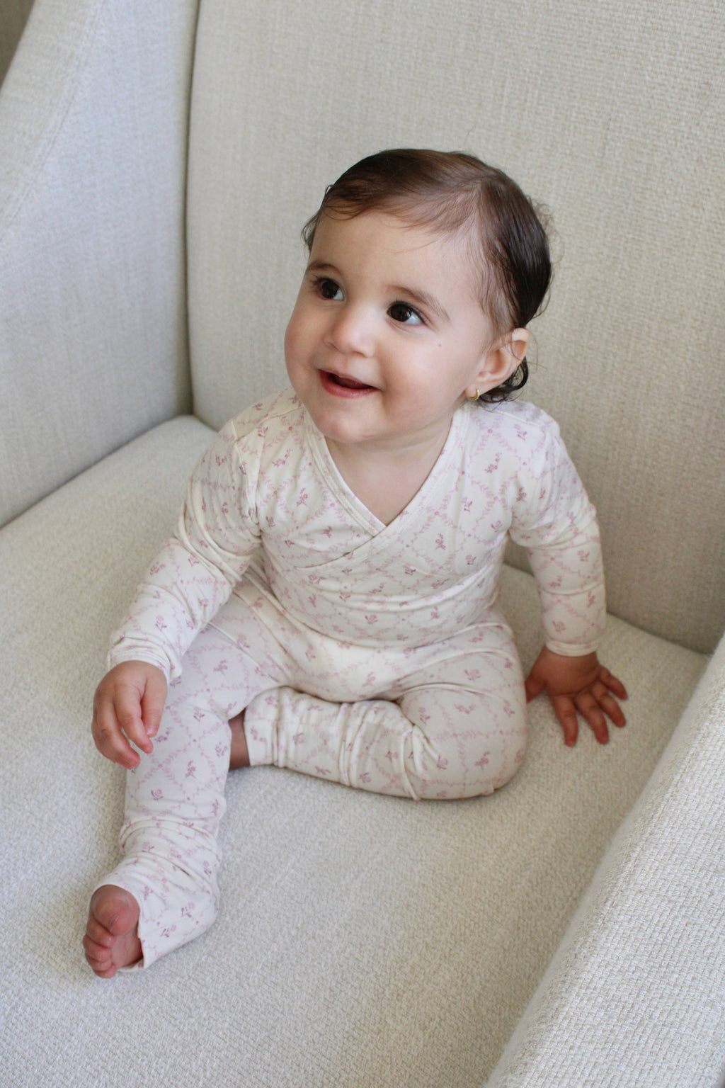Mauve Lattice Bamboo Wrap Footie