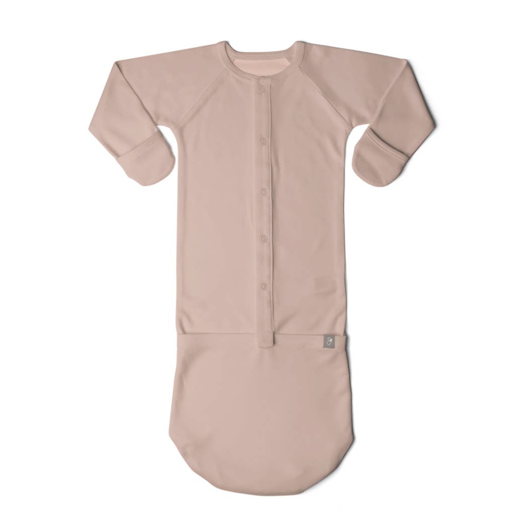 24 Hour Convertible Sleeper Baby Gown - Rose