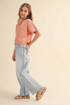 TWEEN GIRLS WIDE LEG DENIM PANTS