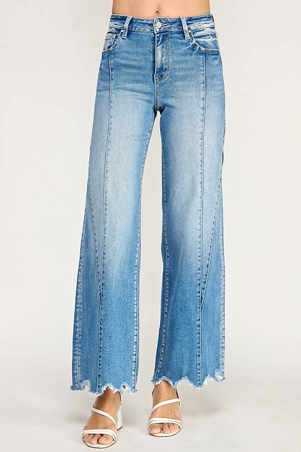 SUPER STRETCH HIGH RISE WIDE LEG w/ SEAM DETAIL