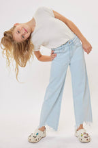 GIRLS HIGH RISE WIDE LEG JEANS