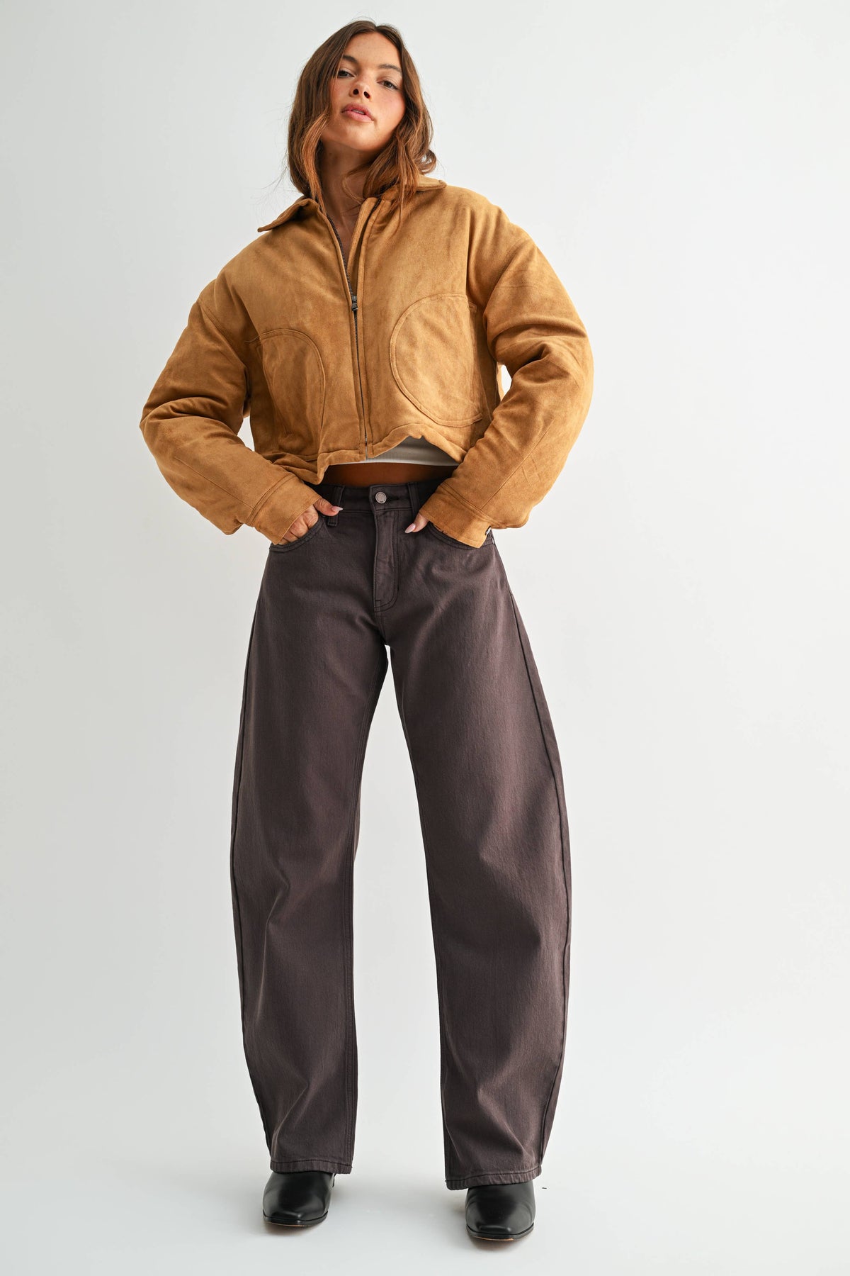 5 Pocket Barrel Jean - CHOCOLATE