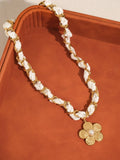Journey 18K Gold Non-Tarnish Floral Chain Pendant Necklace