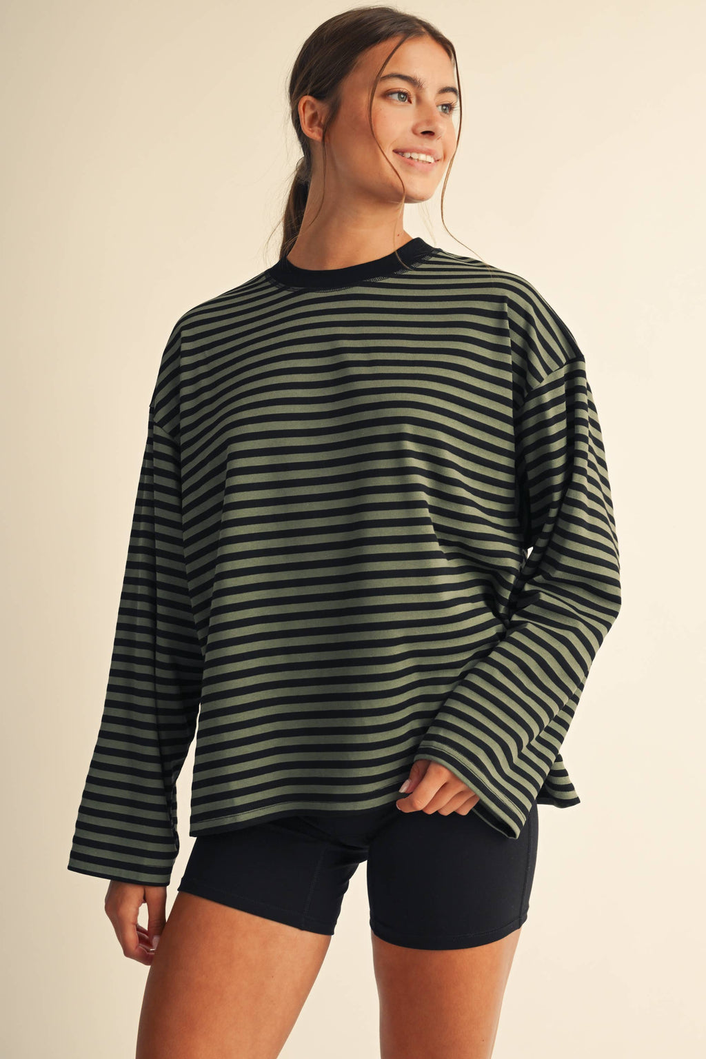 Oversized Stripe Long Sleeve Top (multiple prints)