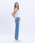 Tummy Control High Rise Crop Wide Leg Jeans