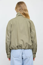 ZIP-UP MOCK NECK ELASTIC HEM JACKET