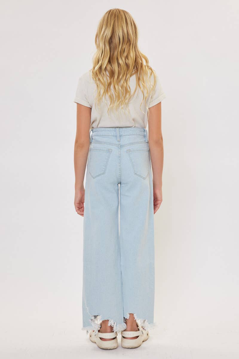 GIRLS HIGH RISE WIDE LEG JEANS