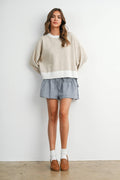 Cozy Contrast Trim Sweater