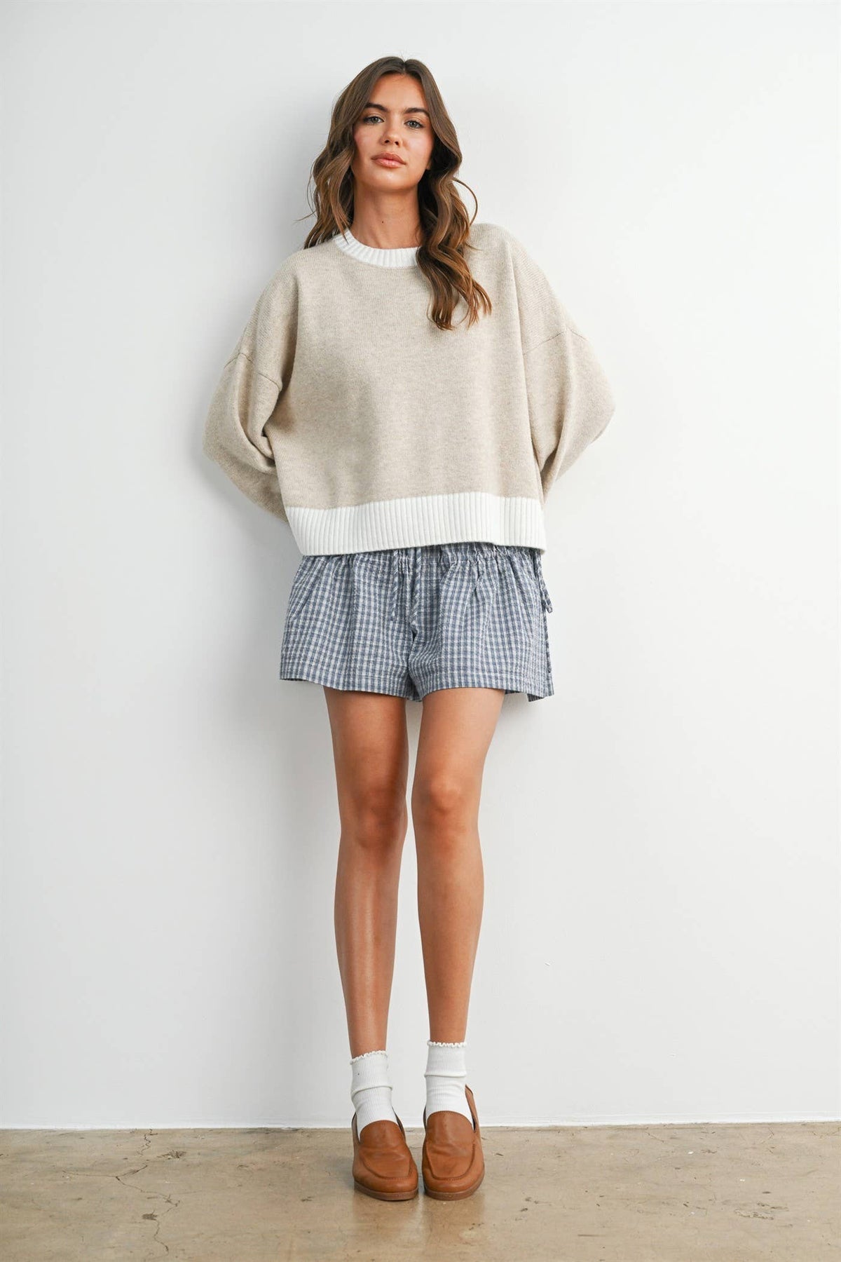 Cozy Contrast Trim Sweater