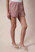 RUFFLE GINGHAM DOLPHIN SHORTS (multiple colors)
