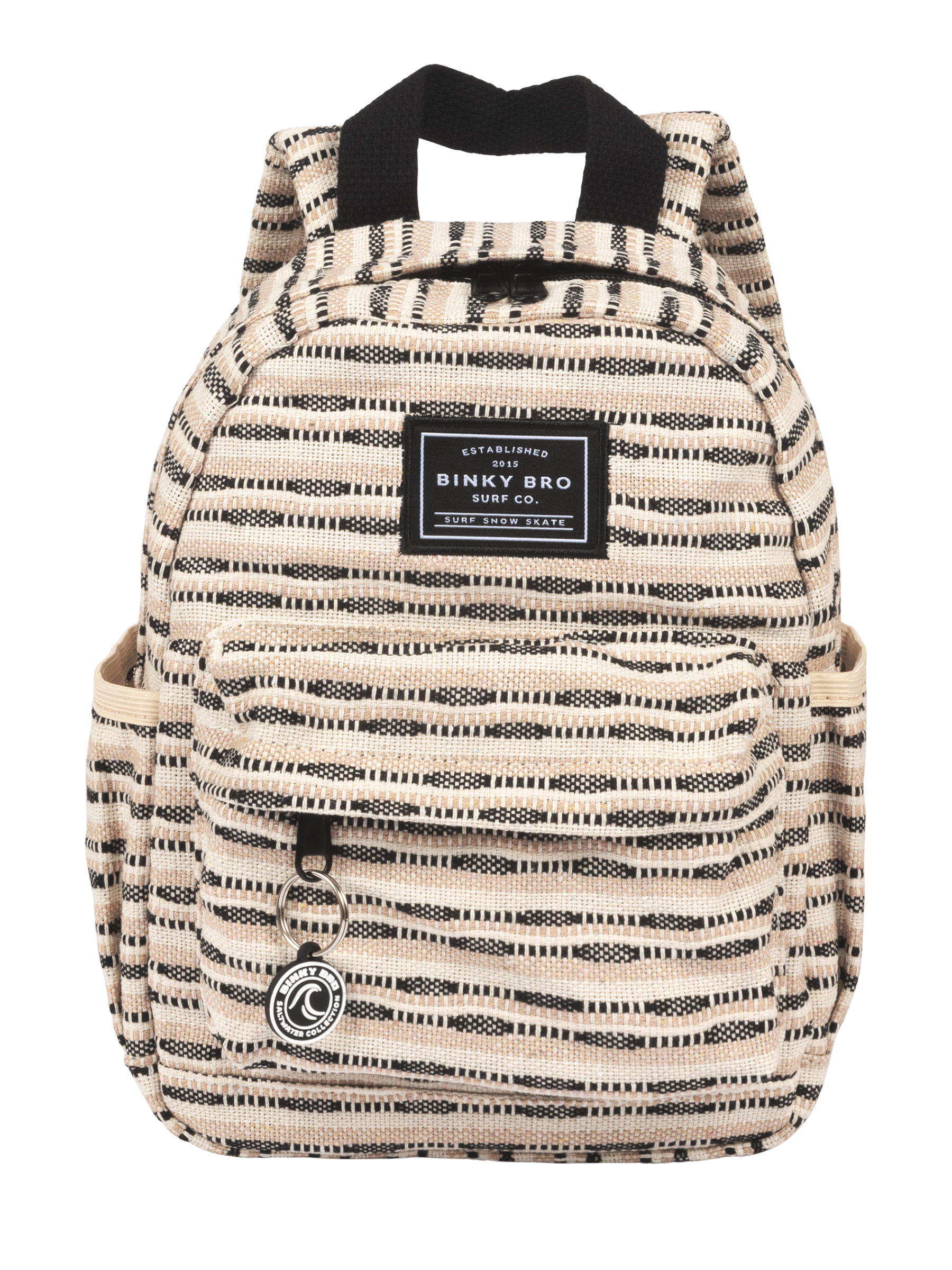 Kids Backpack (Black Striped Canvas)
