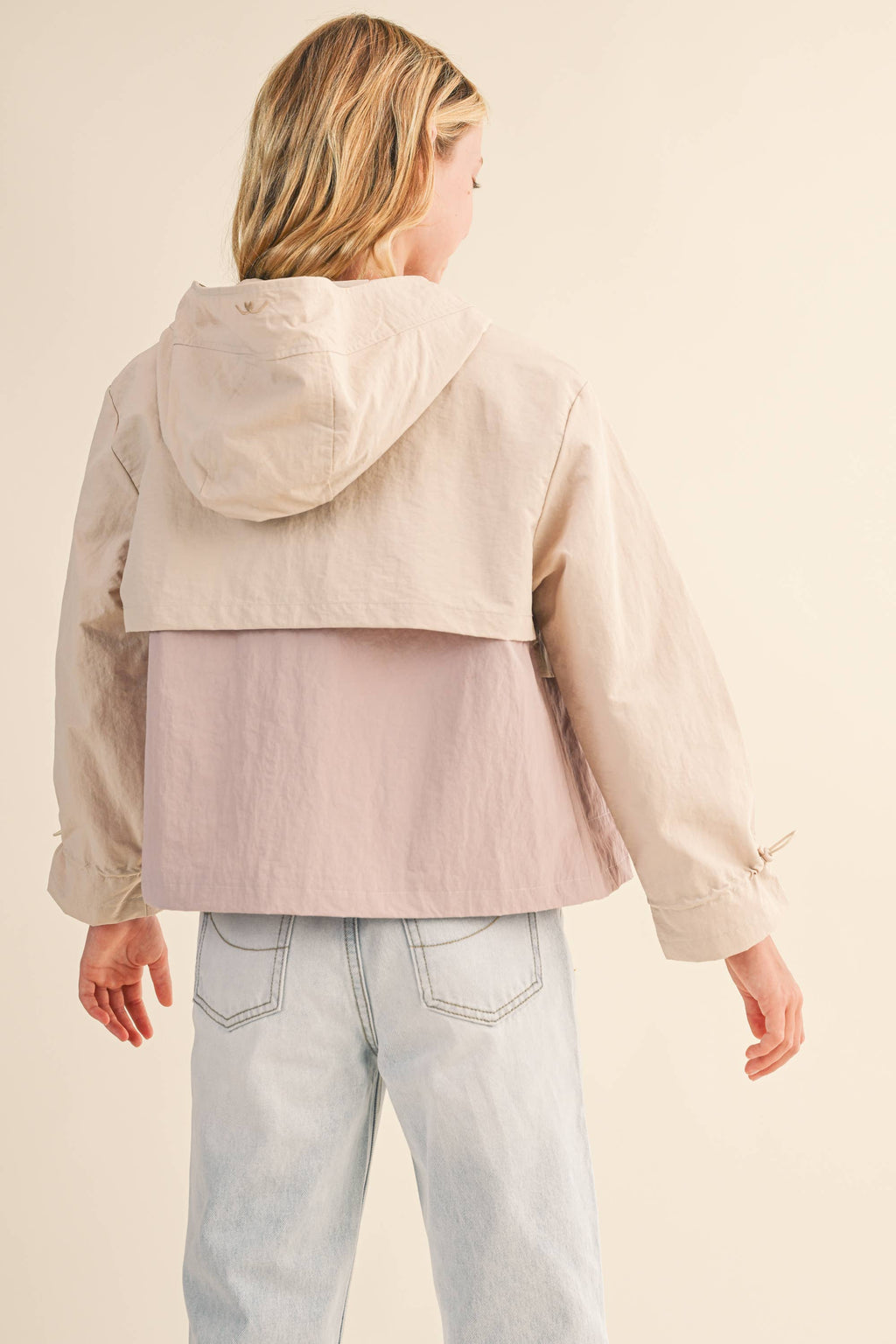 TWEEN GIRLS KIDS HOODED WINDBREAKER W/ CINCH CUFF