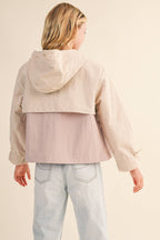 TWEEN GIRLS KIDS HOODED WINDBREAKER W/ CINCH CUFF