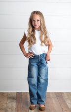 Medium Wash Wide Leg Jean