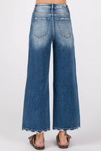 WIDE DESTROYED HIGH RISE RELAXED CROPPED WIDE LEG