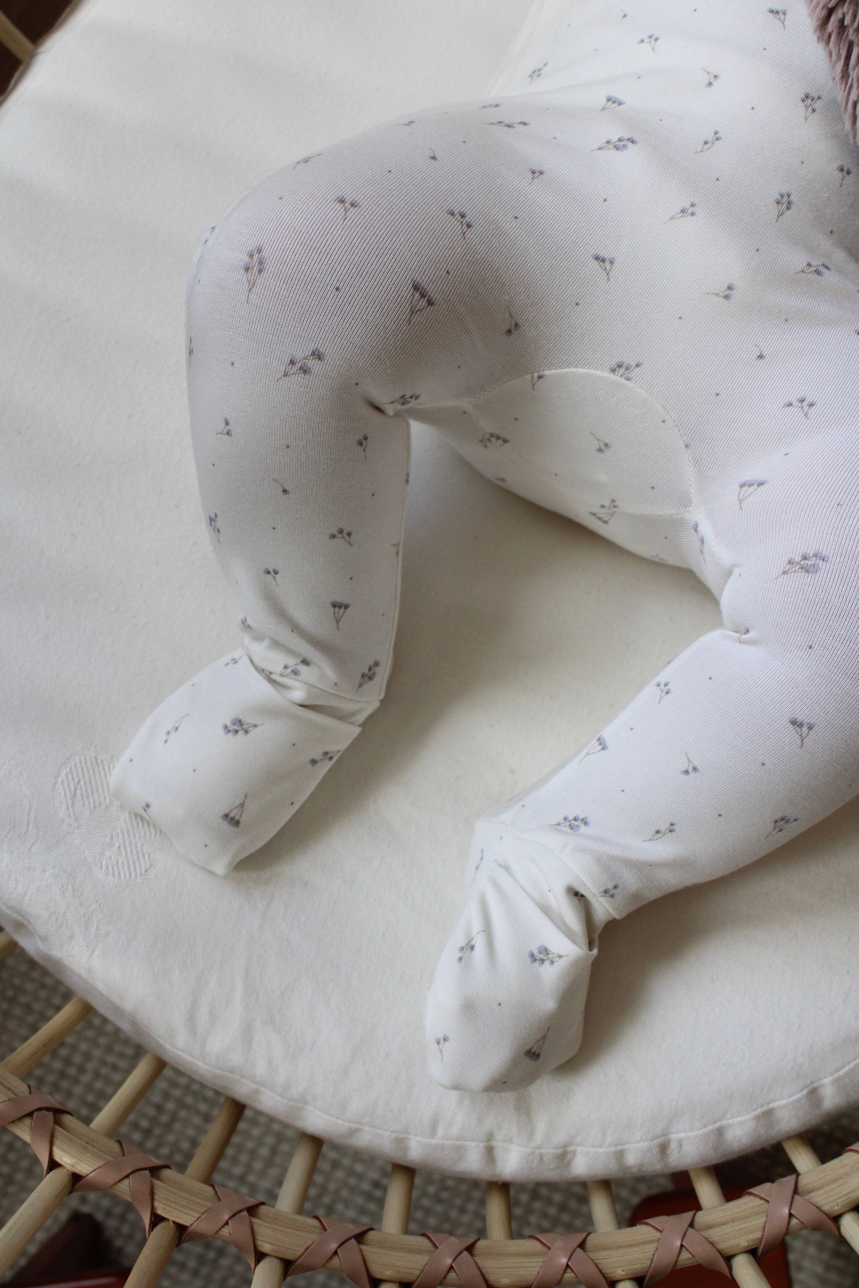 Blue Baby’s Breath Bamboo Wrap Footie