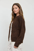 LEOPARD ROLLED EDGE BUTTON DOWN CARDIGAN