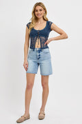 Tummy Control High Rise Mid Length Shorts