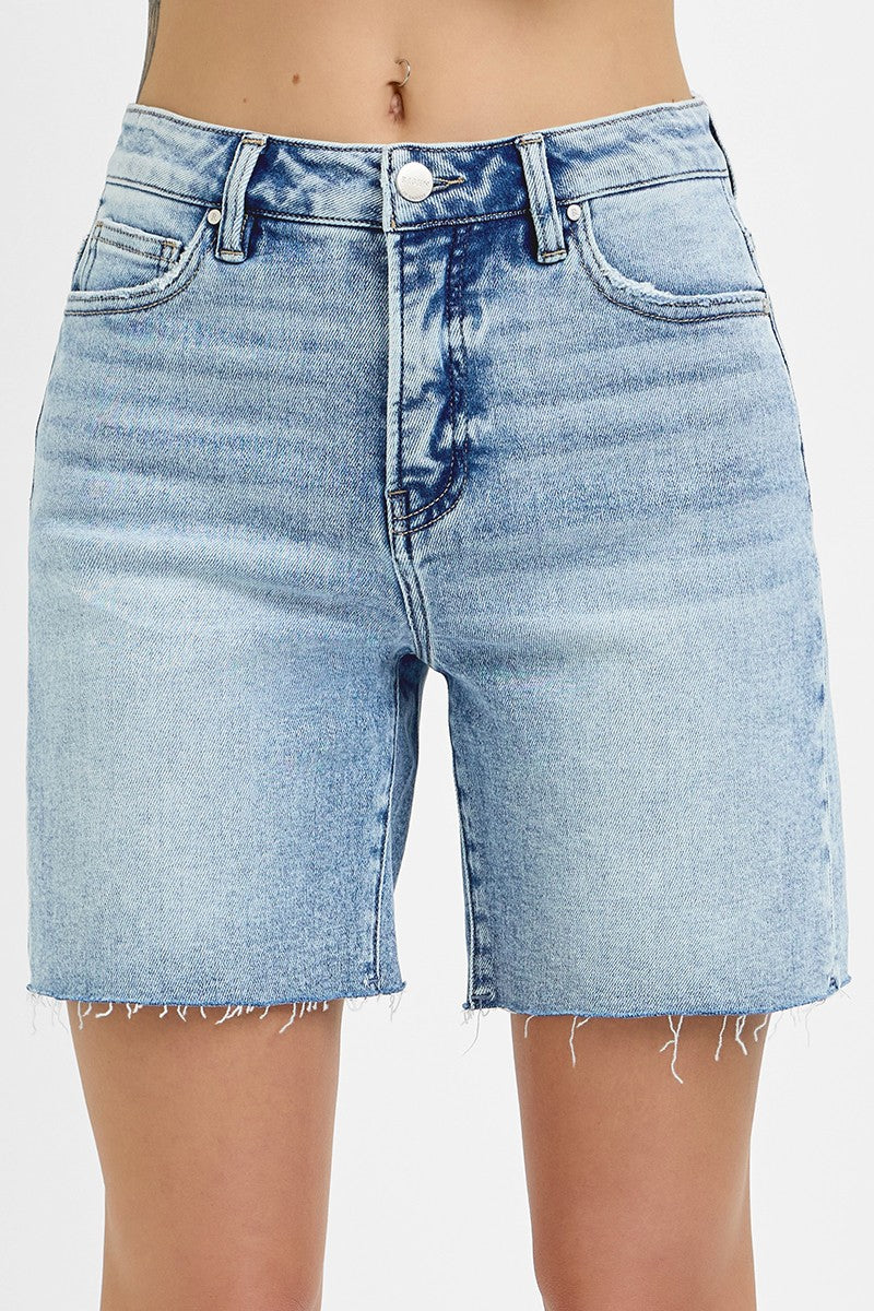 Tummy Control High Rise Mid Length Shorts