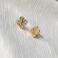 CLEO STUDS | gold clover earrings | chic stud earrings