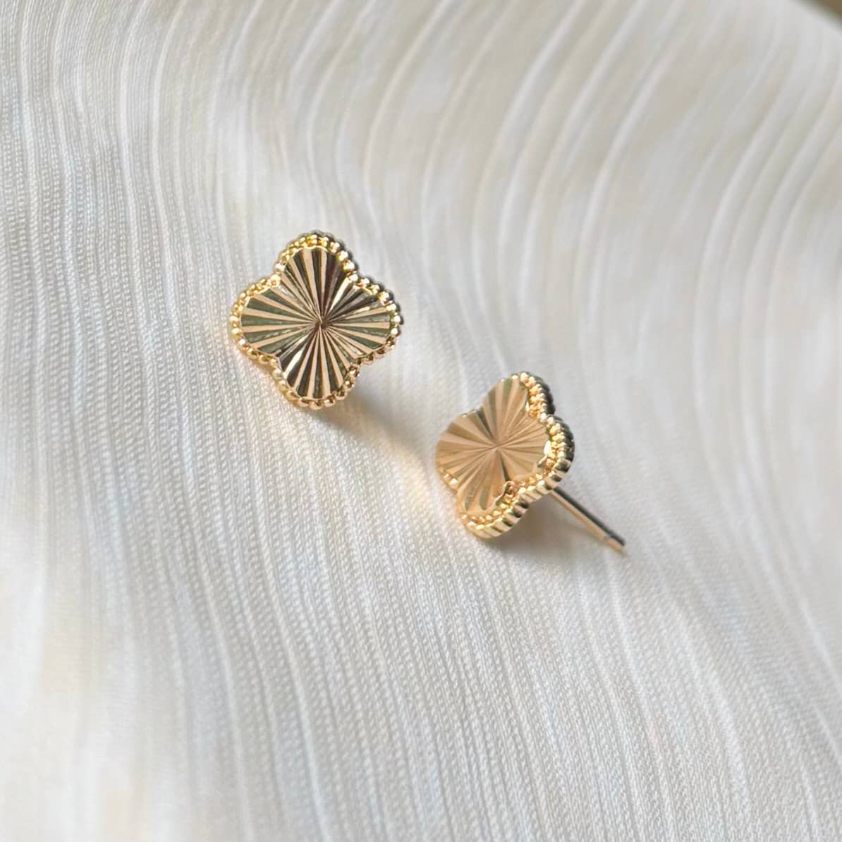 CLEO STUDS | gold clover earrings | chic stud earrings