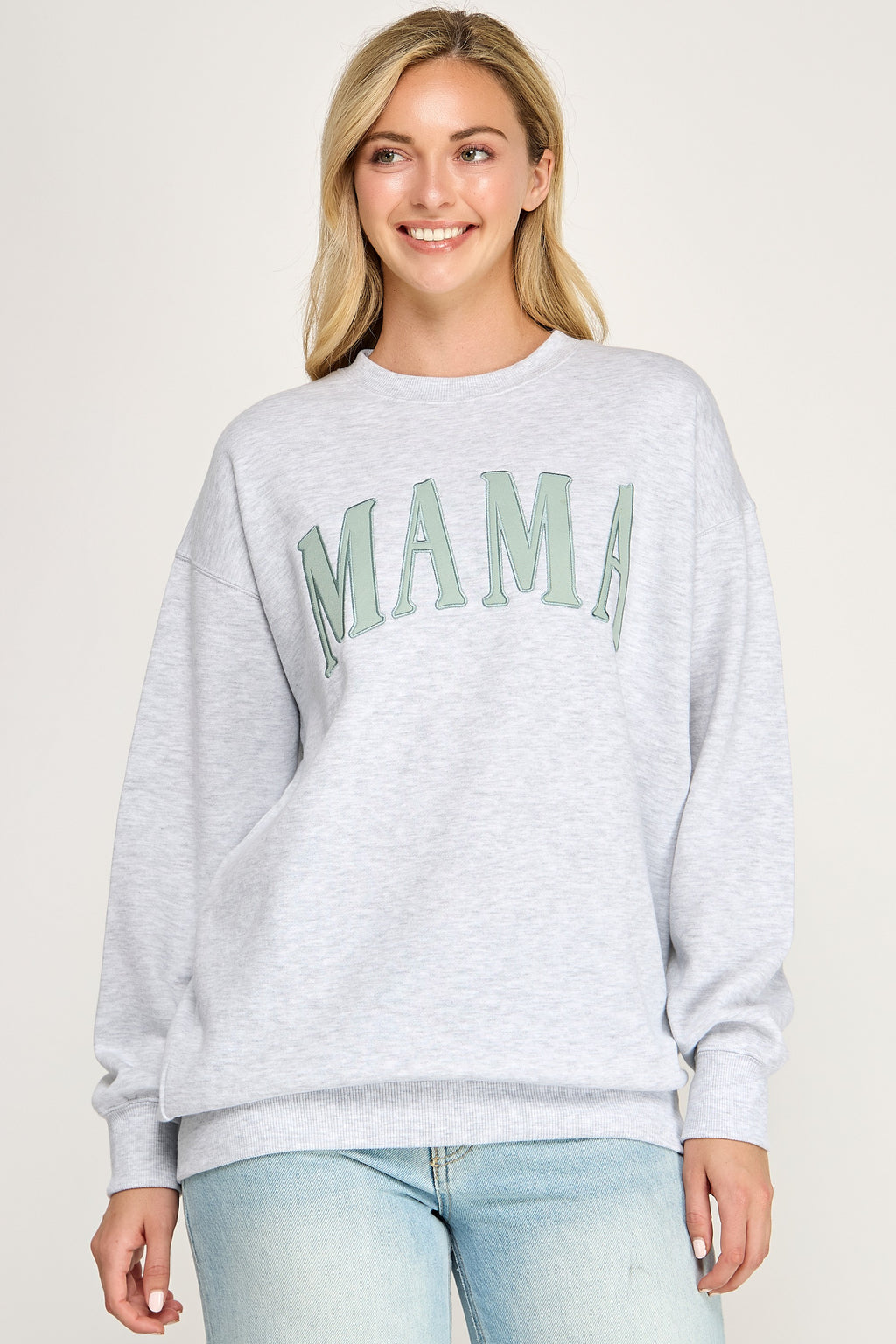 Fleece Sweatshirt With Mama Patch