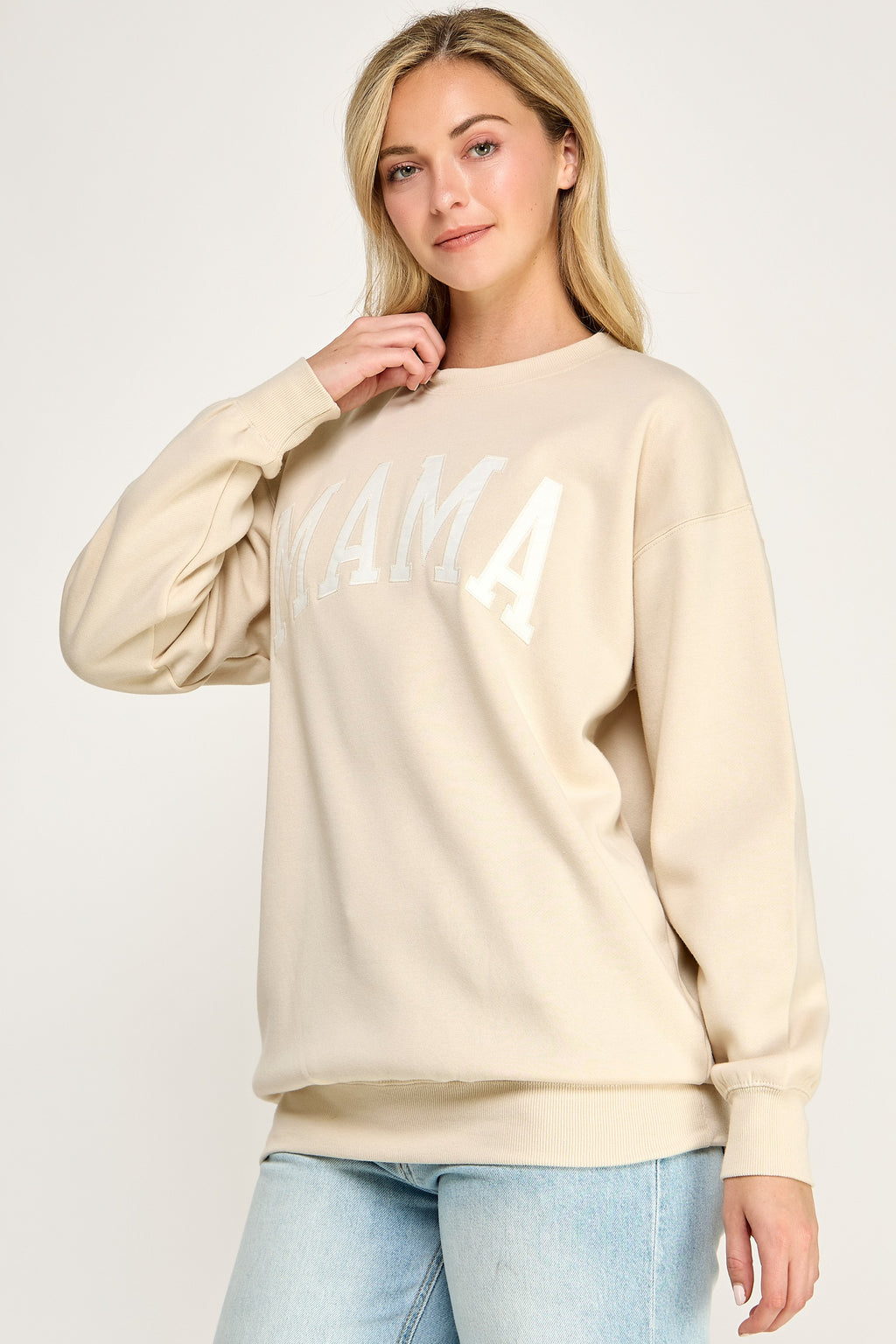 Fleece Sweatshirt With Mama Patch