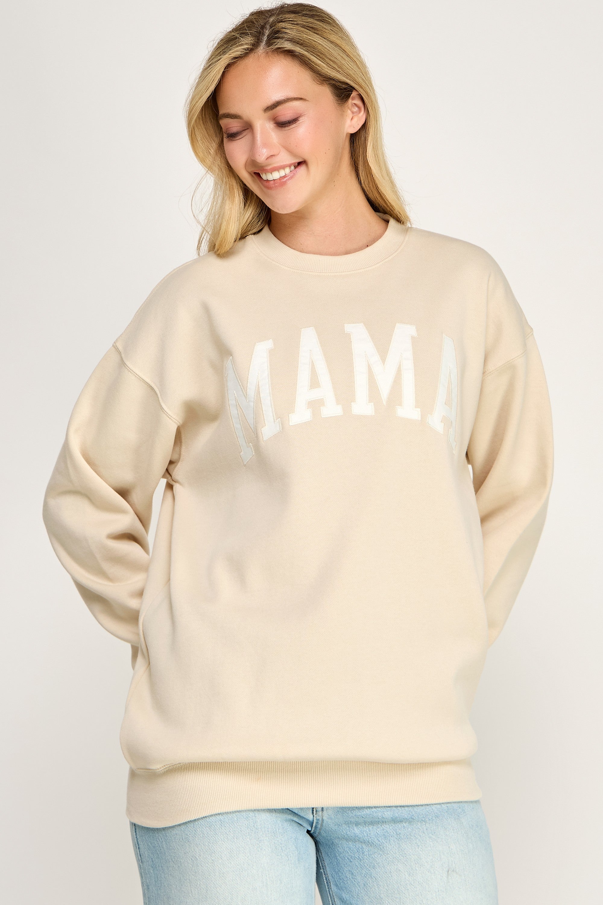 Fleece Sweatshirt With Mama Patch
