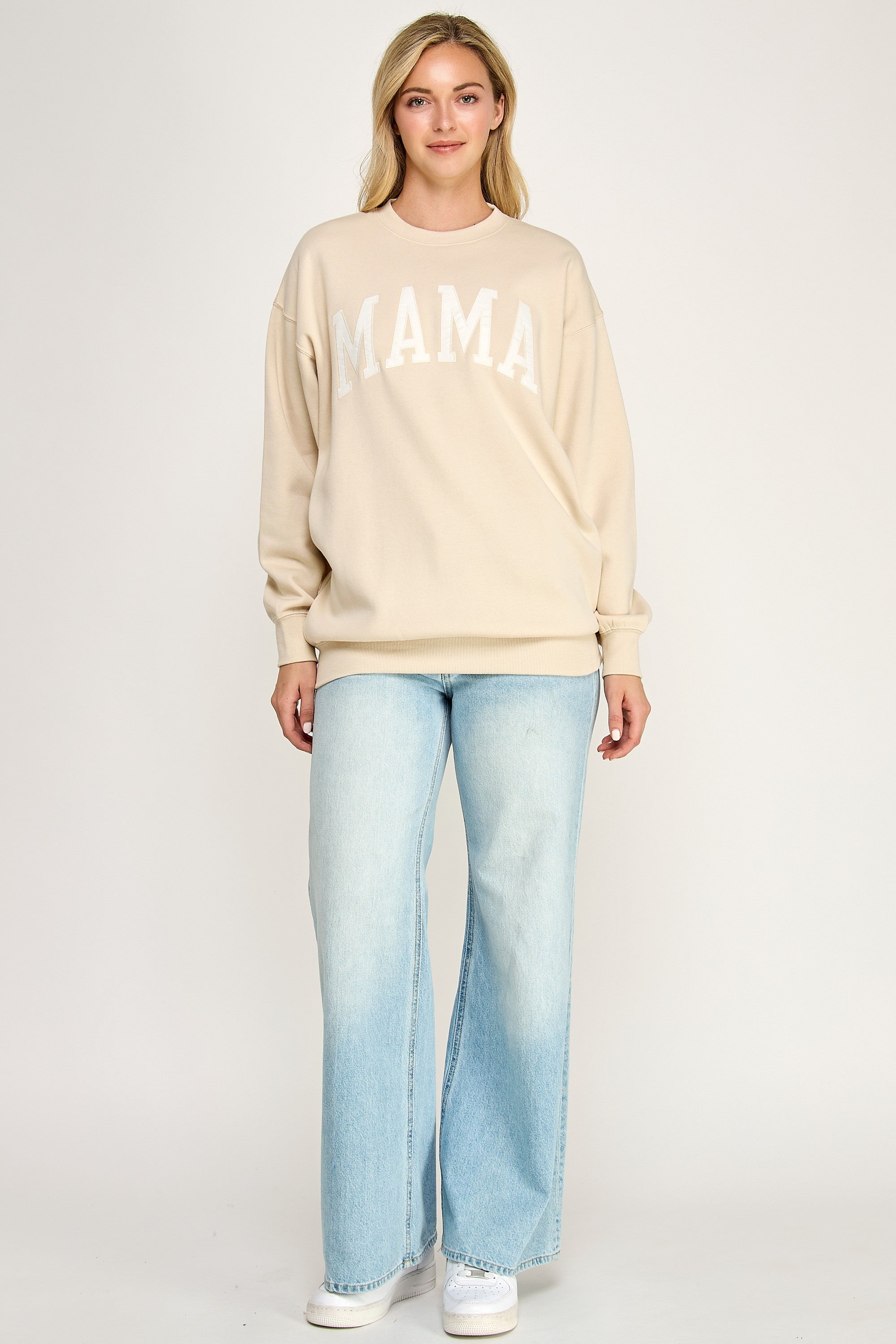 Fleece Sweatshirt With Mama Patch