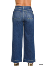 Plus High Rise Wide Leg Pintuck Denim Pants