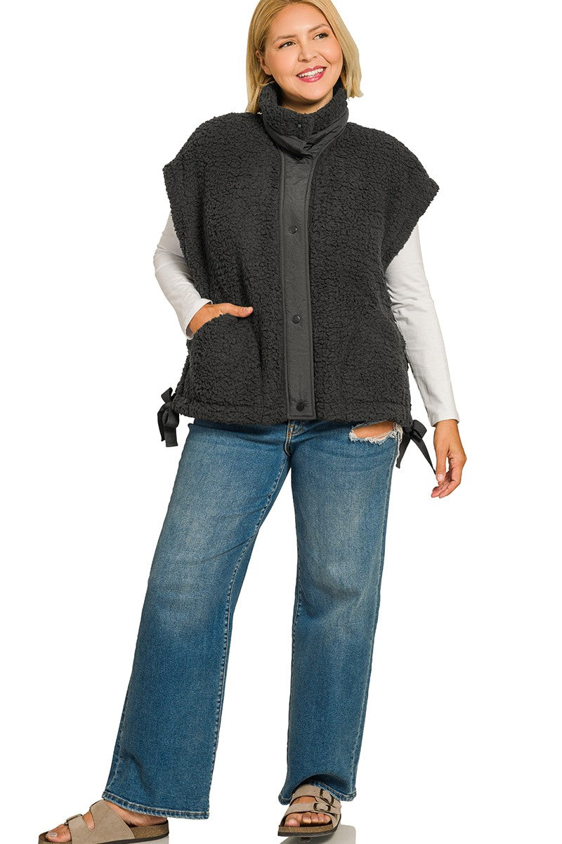 Plus Oversized Faux Fur Vest