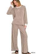 Raised Rib Striped Pullover & Pants Set