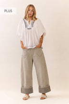 Plus The Striped Barrel Carpenter Culottes Pants