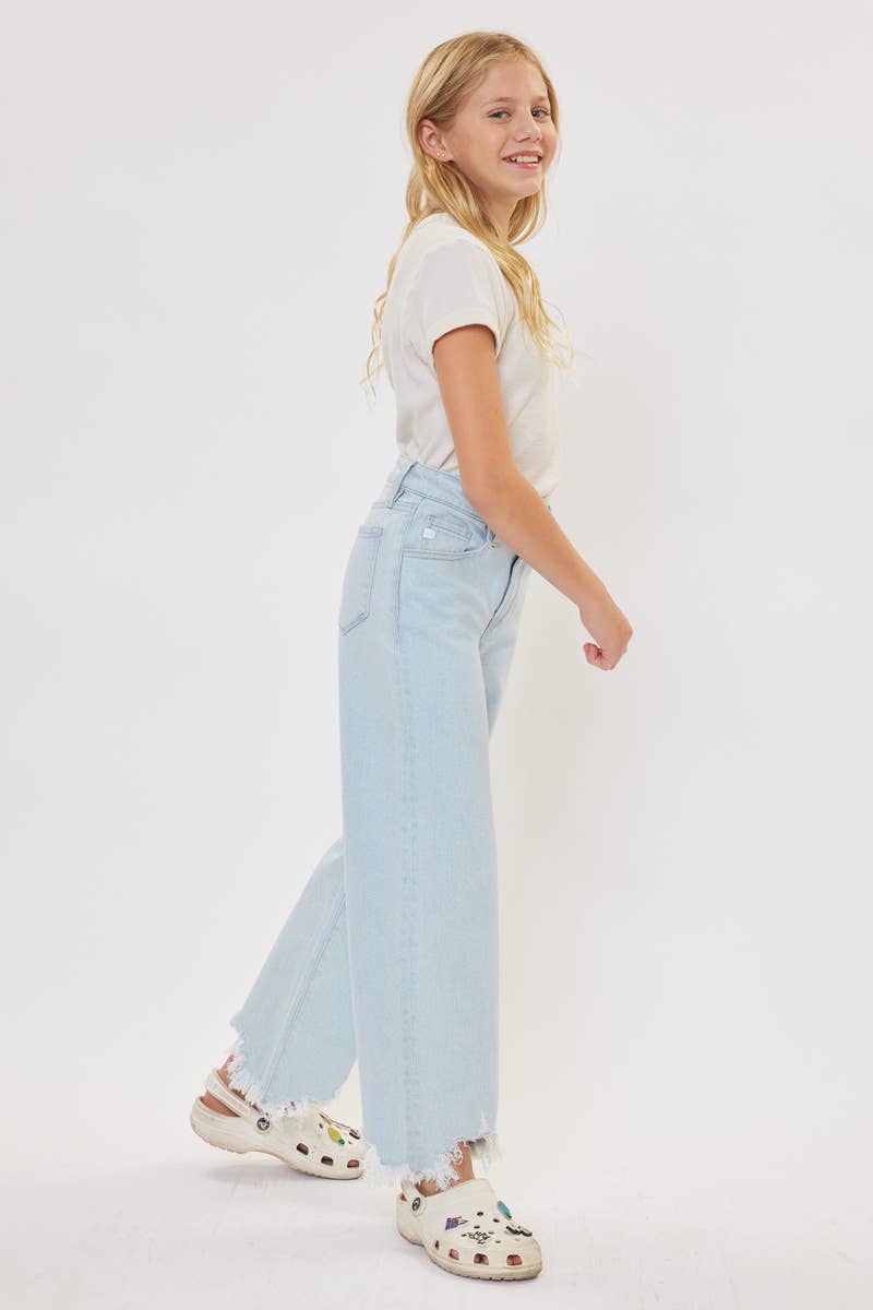 GIRLS HIGH RISE WIDE LEG JEANS