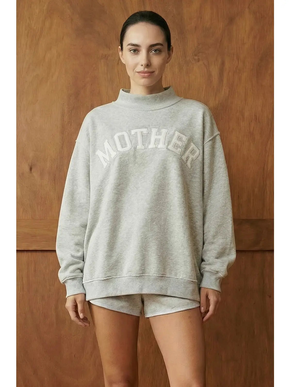 MAMA' Embroidered Applique Striped Mock-Neck (multiple colors)