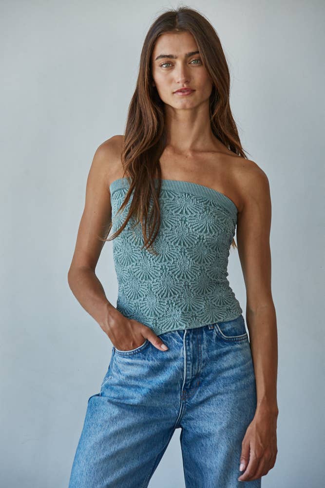 Knit Jacquard Tube Top (multiple colors)