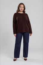 PLUS CENTER SEAM ROLLED NECK KNIT SWEATER