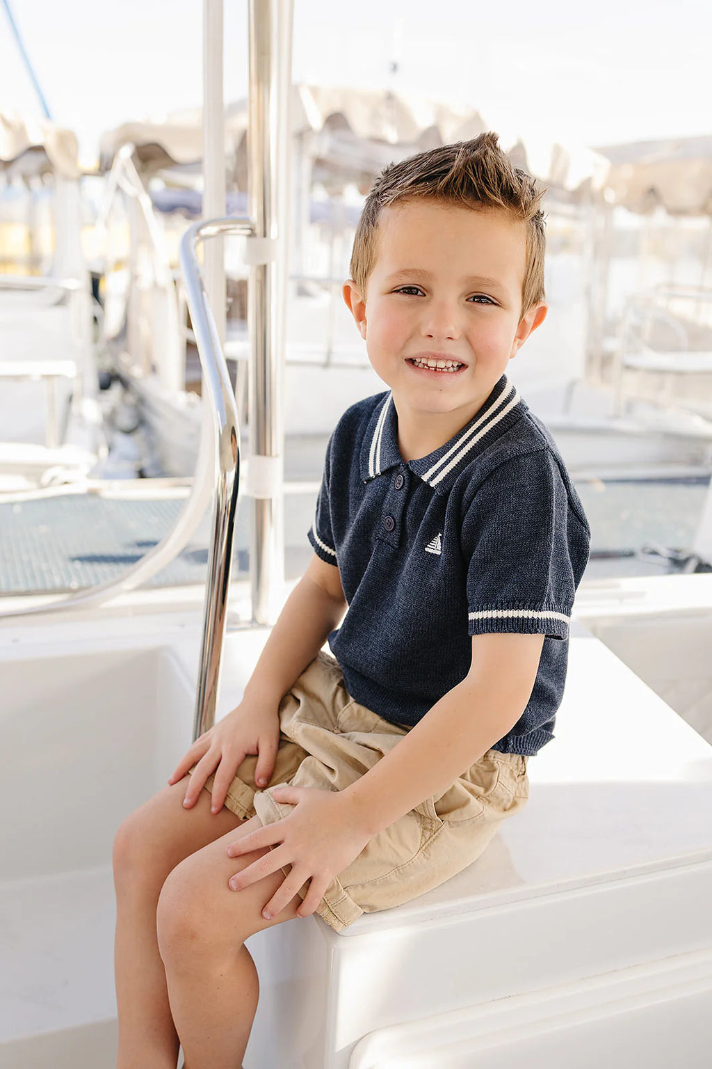 Collared Sailboat Knit Shirt