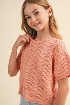 TWEEN GIRLS CROCHET TOP