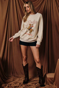 ROUND NECK LONG SLEEVE "RODEO" GRAPHIC SWEATSHIRT
