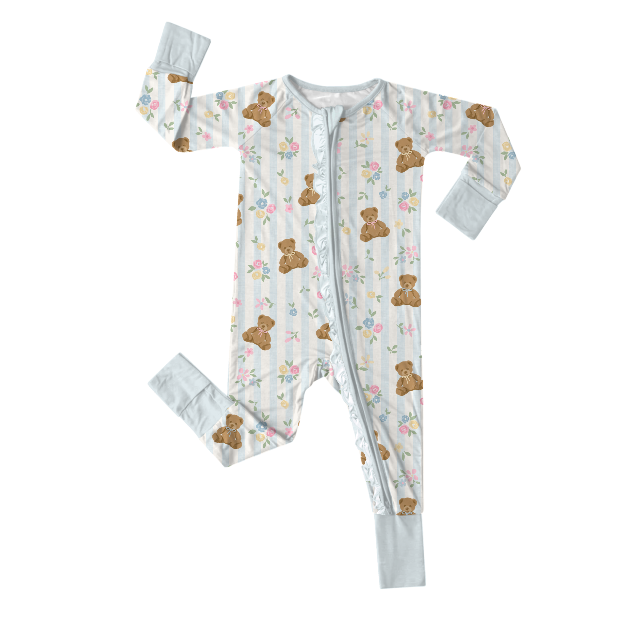 The Little Blue Bear Zippy Bamboo Pajamas