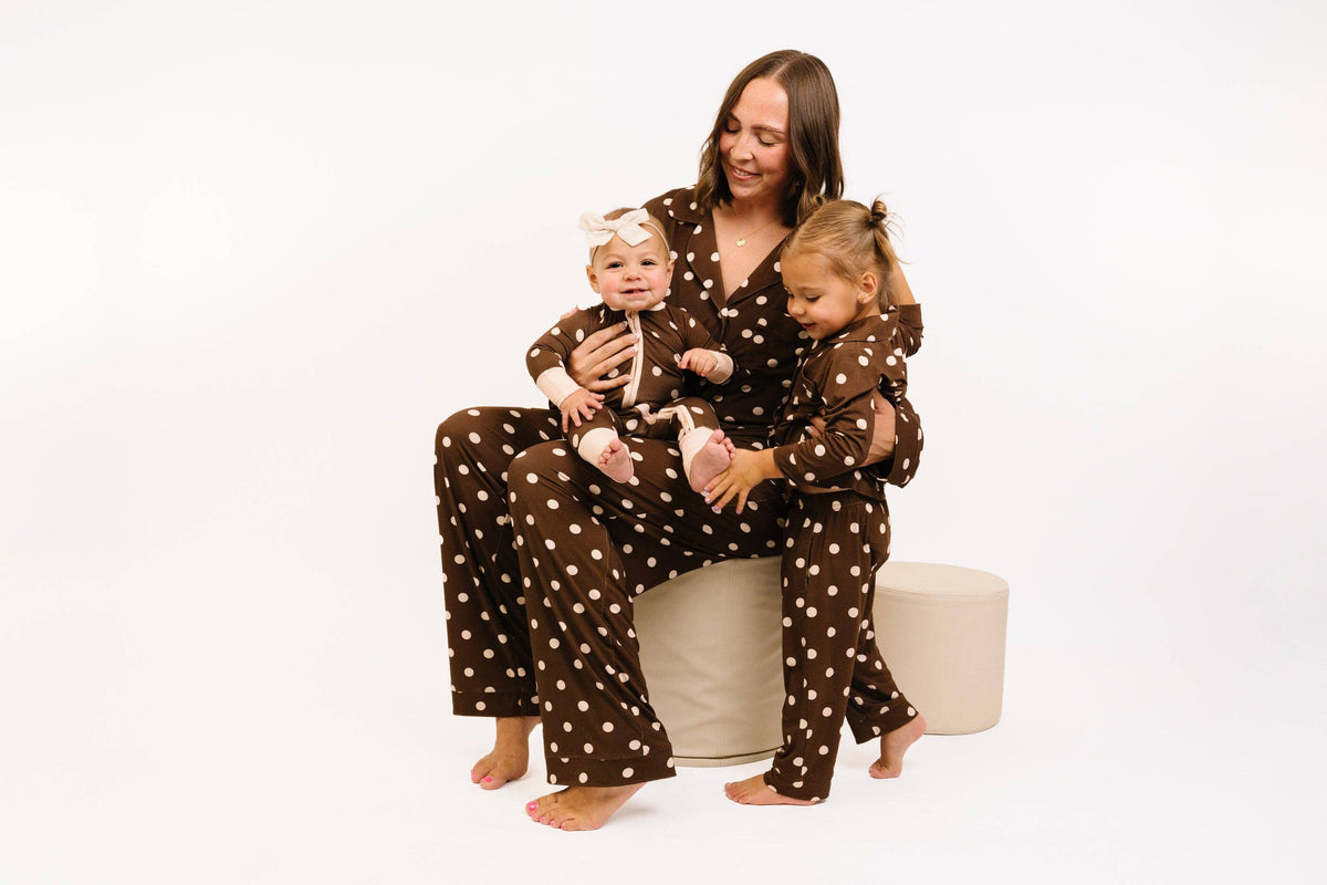 Espresso Polkadot Bamboo Sleeper