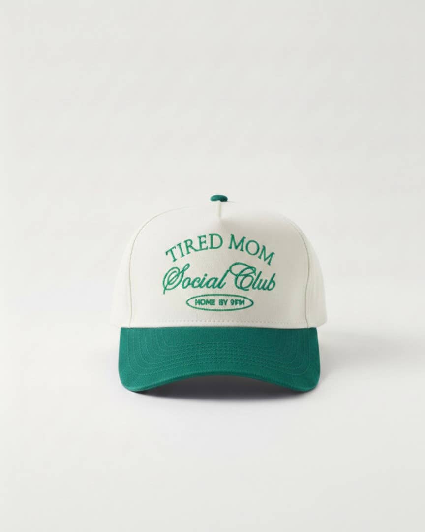 Tired Mom Social Club Home by 9pm Trucker Hat