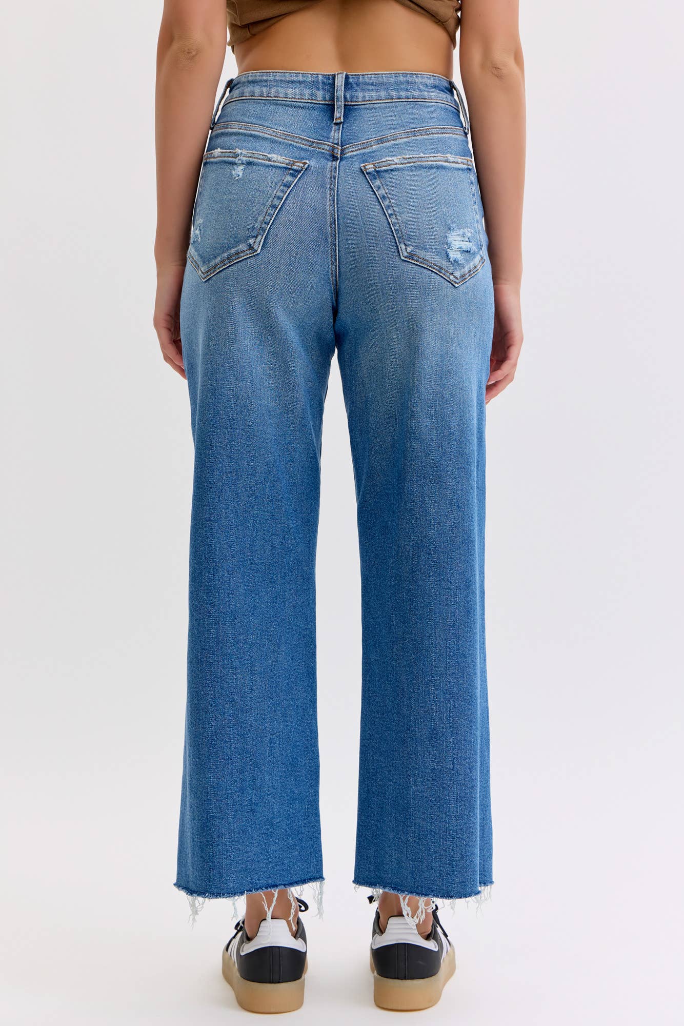 High Rise Wide Leg with Raw Hem