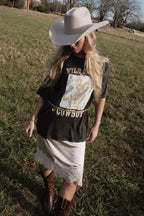 Wild Card Cowboy Distress Vintage-Wash Graphic Tee